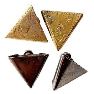 1970-80s Vintage Screw Back Earrings Industrial Style Metal Handmade 2 Sets E8A